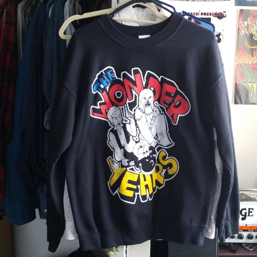 Black wonder years crewneck